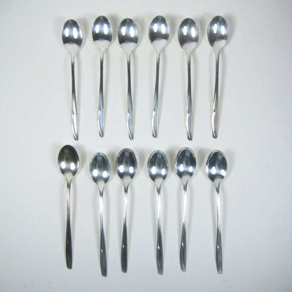 Concept Pattern 1957 Set Of 12 Silver Plate Iced Tea Spoons Vintage Flatware - Picture 1 of 8